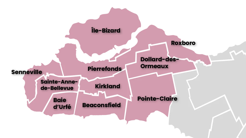 Carte de l'Ouest-de-l'Île